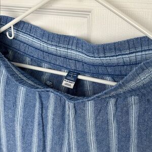 Old Navy high rise wide leg Blue Striped linen pant